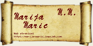 Marija Marić vizit kartica